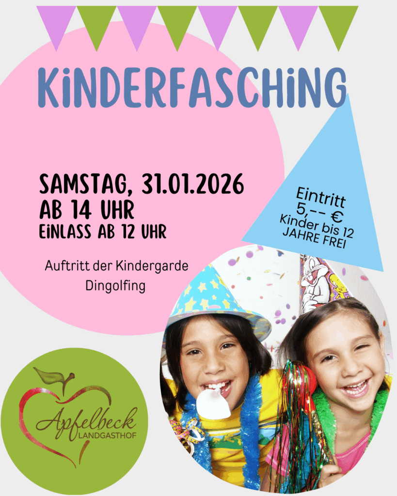 NEU NEU
Samstag, 31.01.2026
Kinderfasching
ab 14 Uhr
Einlass: 12 Uhr