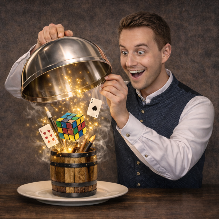 FASSzination: Das bayrische Magic Dinner !
Beginn: 18:00 Uhr
Ticket: 87,00 € inkl. 3 Gänge Menü